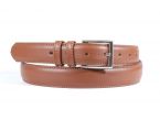 Ceinture cuir marron gold, boucle rectangle acier poli 4061