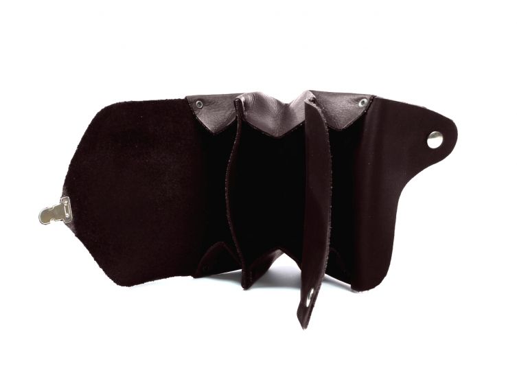 Porte-monnaie original en cuir marron - 414