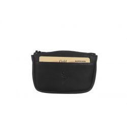 Porte-monnaie fermeture zippée cuir noir - 203