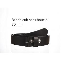 Ceinture en cuir sans boucle Noir 30 mm 4001