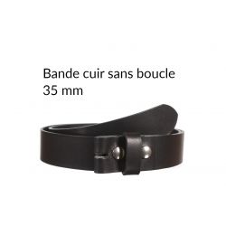 Ceinture en cuir sans boucle Noir 35 mm 4002