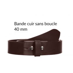 Ceinture en cuir sans boucle Marron foncé 40 mm 4003