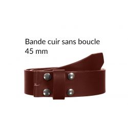 Ceinture en cuir sans boucle Marron cannelle 45 mm 4004