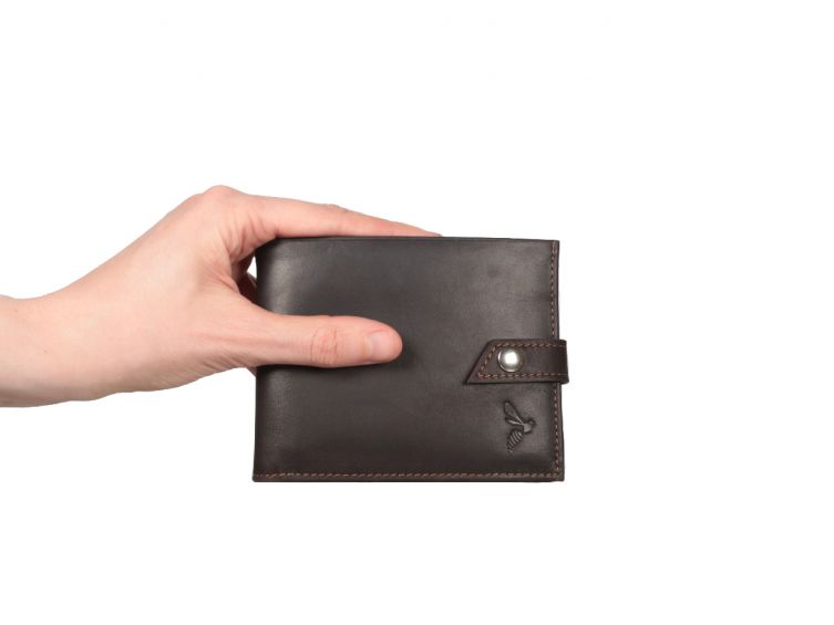 Petit Portefeuille 3 volets en cuir marron - 440