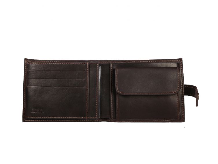 Petit Portefeuille 3 volets en cuir marron - 440