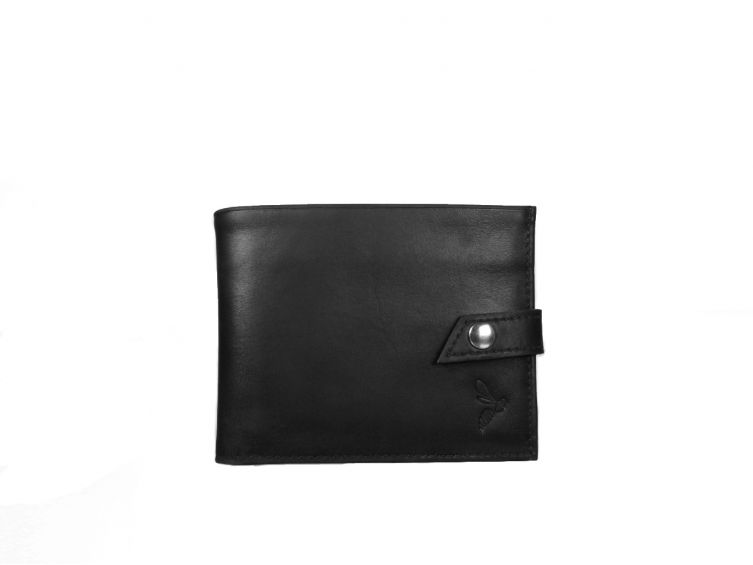Petit Portefeuille 3 volets en cuir noir - 440