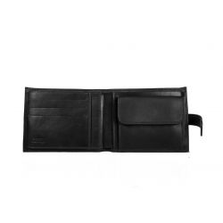 Petit Portefeuille 3 volets en cuir noir - 440