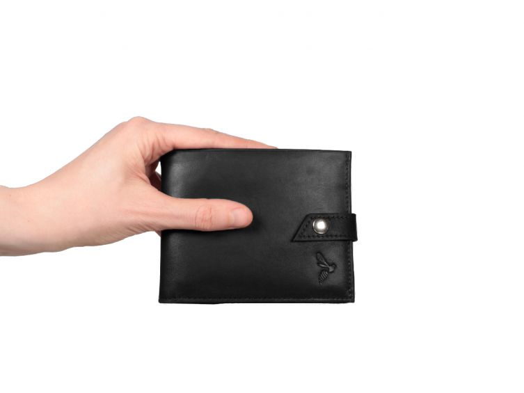 Petit Portefeuille 3 volets en cuir noir - 440