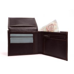 Portefeuille en cuir marron - 427