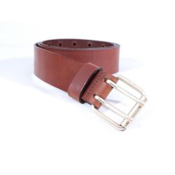 Ceinture homme en cuir marron cannelle double perforation 4007 Cannelle