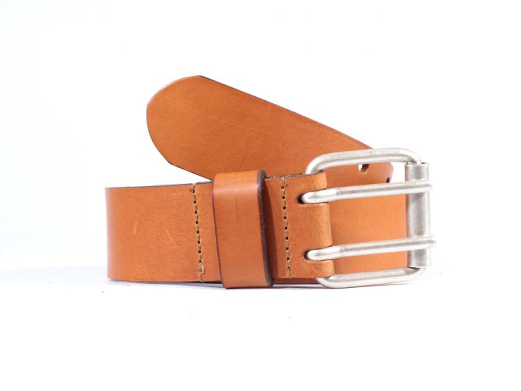 Ceinture homme en cuir gold double perforation 4007 Gold