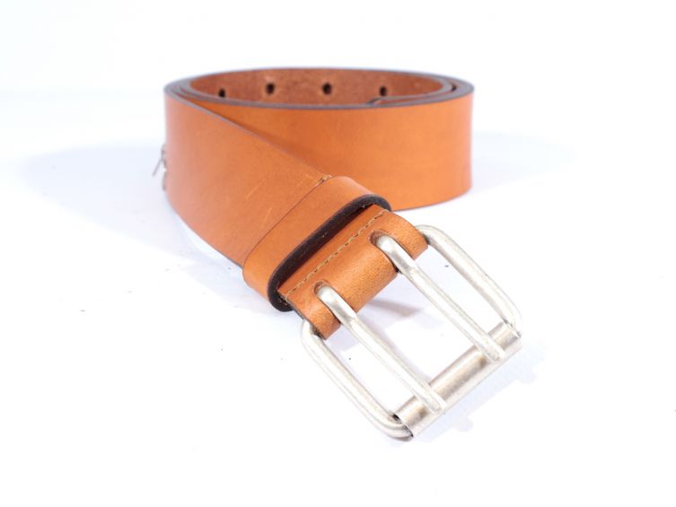 Ceinture homme en cuir gold double perforation 4007 Gold