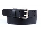 Ceinture homme en cuir noir double perforation 4007 N