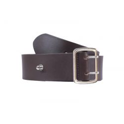 Ceinture en cuir marron perforations style armée 4080