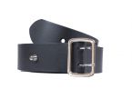 Ceinture en cuir noir style militaire 4080