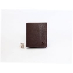 Porte-monnaie carré en cuir marron - 133