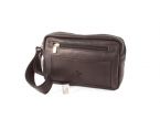 Sacoche à main et passant de ceinture, en cuir marron