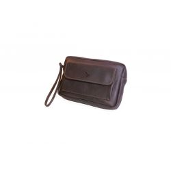 Sacoche homme en cuir marron à main