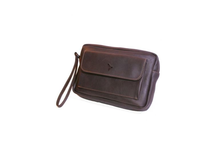 Sacoche homme en cuir marron à main