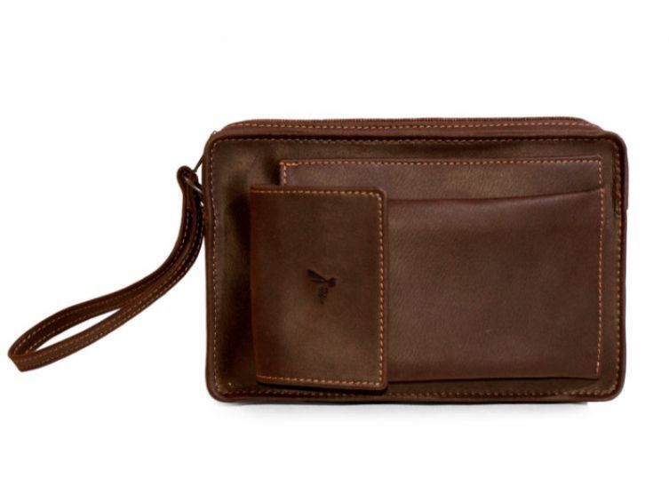 Sacoche homme en cuir gold lisse anse main 863