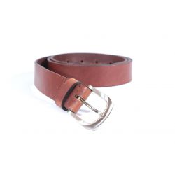 Ceinture cuir marron cannelle boucle légèrement arrondie 4052