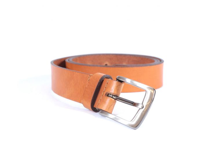 Ceinture cuir gold boucle discrete finition acier 4053