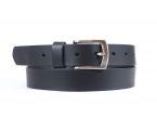 Ceinture cuir noir boucle discrete finition acier 4053