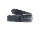 Ceinture cuir noir boucle discrete finition acier 4053