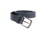 Ceinture cuir noir boucle discrete finition acier 4053