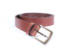 Ceinture cuir marron cannelle boucle discrete finition acier 4053