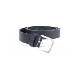 Ceinture cuir noir boucle finition acier vieilli rectangulaire 4054