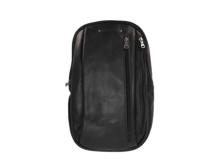 Sacoche à bandoulière en cuir noir