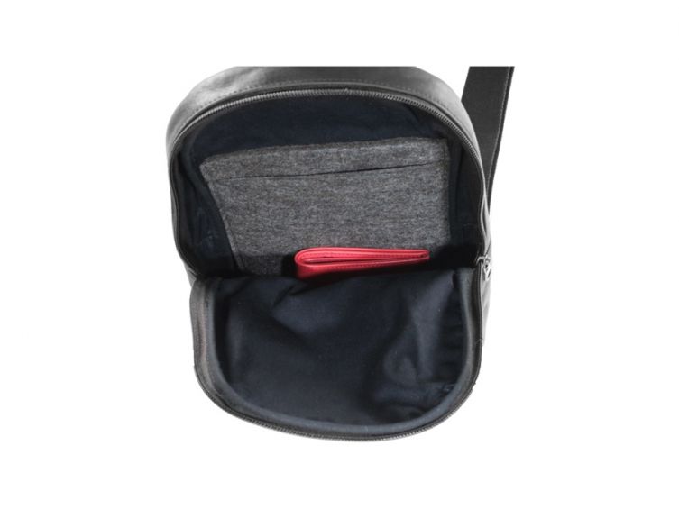 Sacoche à bandoulière en cuir noir