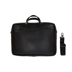 Cartable en cuir noir 