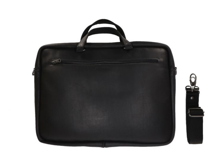 Cartable en cuir noir 