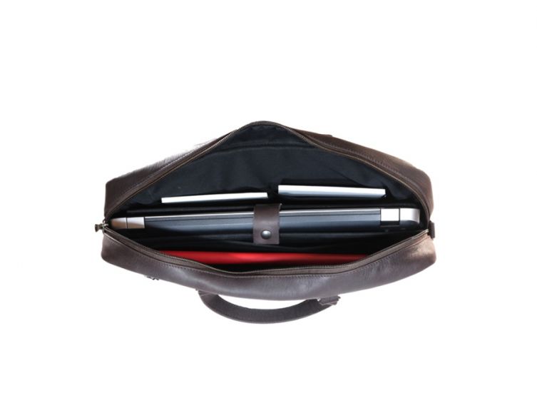 Cartable en cuir noir 