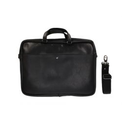 Cartable en cuir noir 