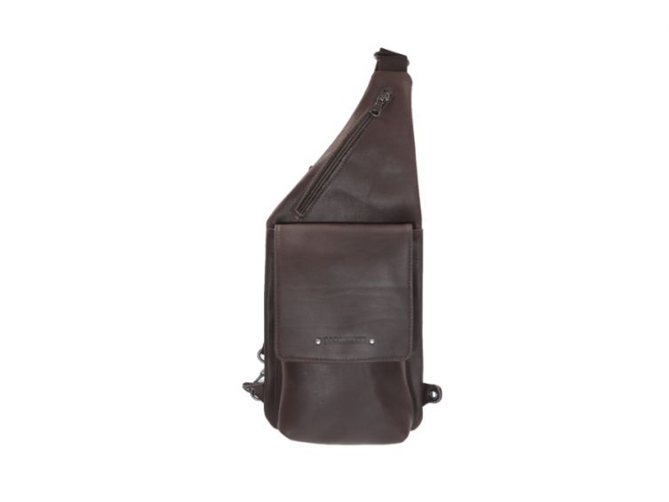 Sacoche épaule holster en cuir marron foncé