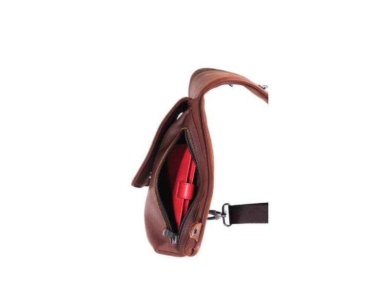Sacoche épaule holster en cuir gold