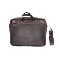 Cartable business 2 poignées, en cuir marron foncé
