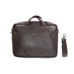 Cartable business 2 poignées, en cuir marron foncé