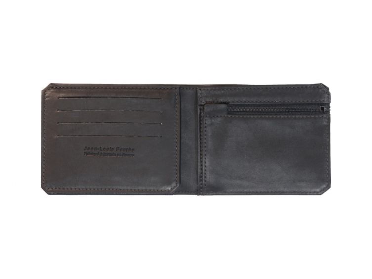 Portefeuille en cuir noir 9110