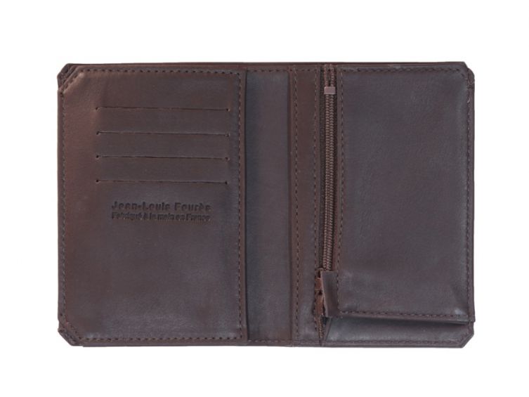 Portefeuille Baroudeur en cuir marron foncé 949