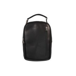 Sacoche à main et bandoulière  en cuir noir - 9329