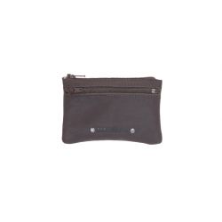 Porte monnaie et carte en cuir marron foncé - 9106