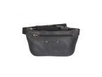 Pochette ceinture extra plate en cuir noir - 9670