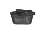 Pochette ceinture extra plate en cuir noir - 9670