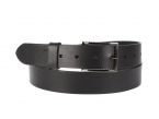 Ceinture cuir noir, boucle style moderne acier anthracite 4050