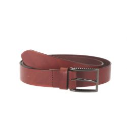 Ceinture cuir marron cannelle, boucle universelle brillante 4050