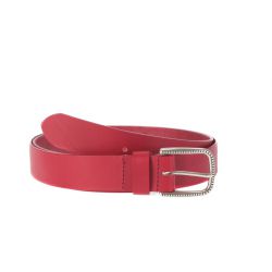 Ceinture cuir rouge boucle à motif 4030